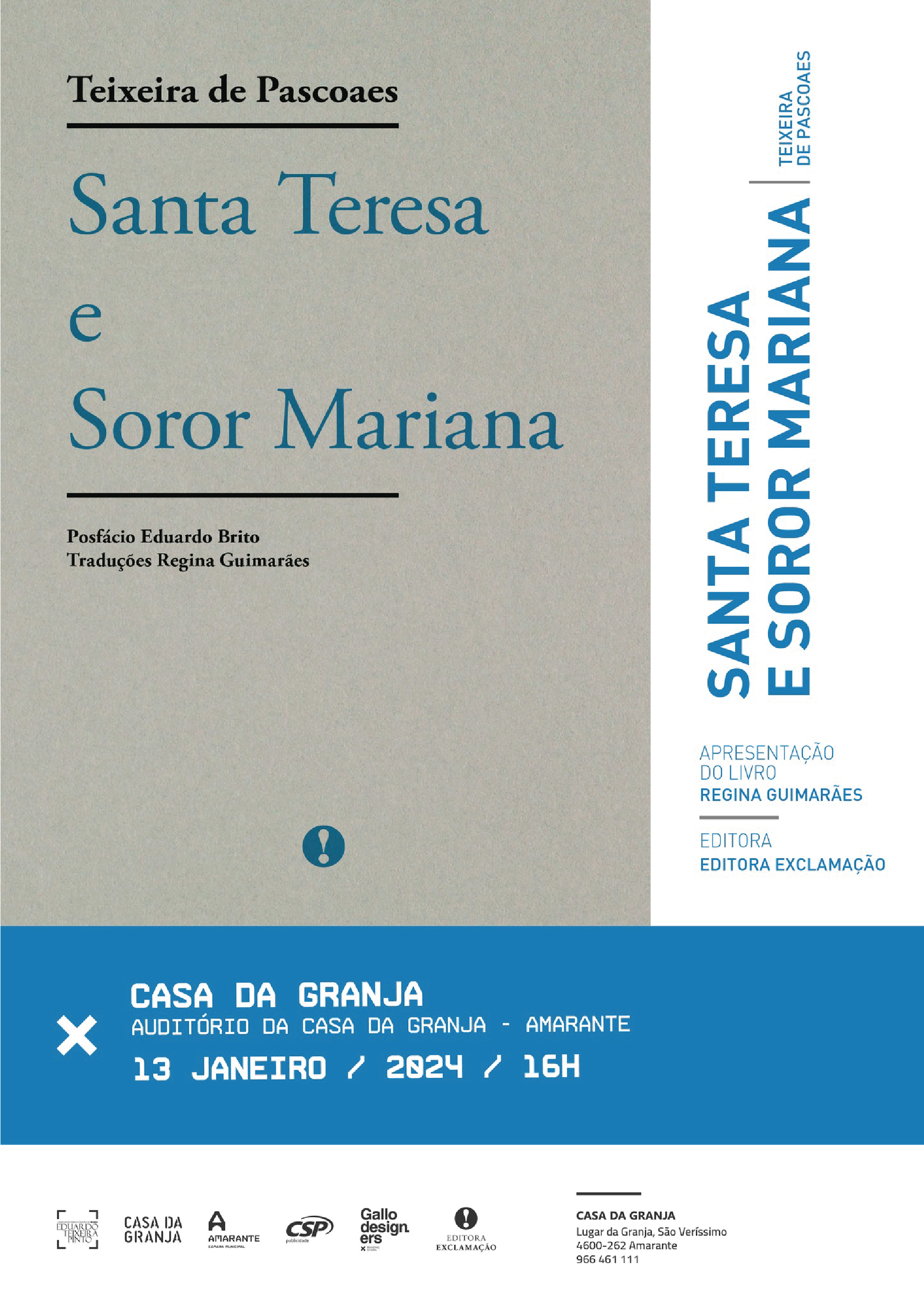 Apresentação do livro “Santa Teresa e Soror Mariana”